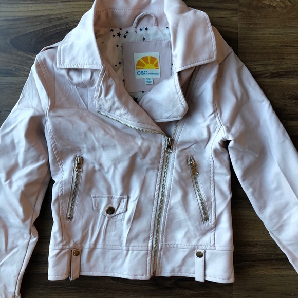 C&C California Faux Pink Leather Jacket - Picture 3 of 6